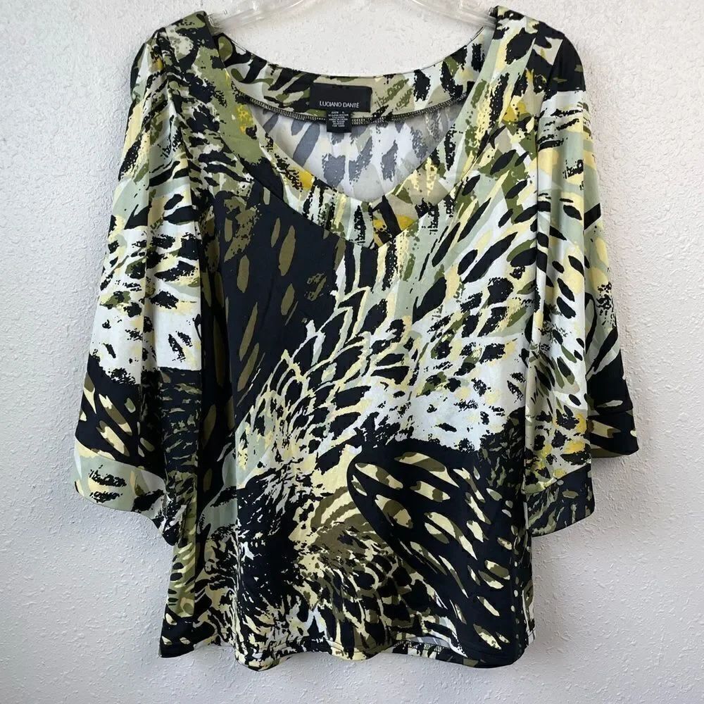 Luciano Dante Three Quarter Sleeve Top Size L EUC